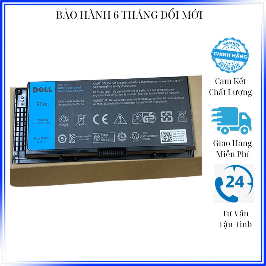 Pin Zin 97w Dell Precision M4600 M4800 M6600 M6800 M6700 M4700 FJJ4W PG6RC V7M28 9 Cells New 100%