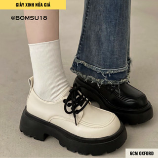 [BOM] Giày oxford nữ đế cao 6cm JIN-HE270 bản da mềm vintage dễ phối đồ