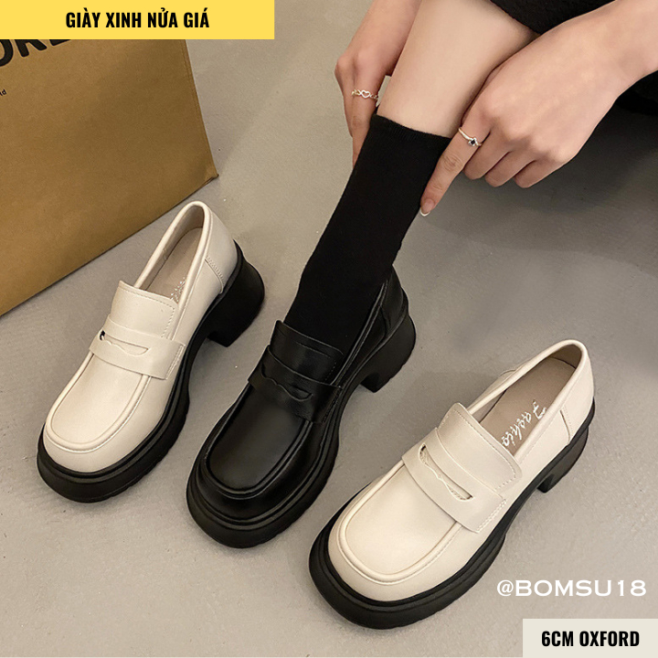 Giày Moca lười nữ - giày Xuka da mềm đế 5cm đế nhẹ dễ phối đồ