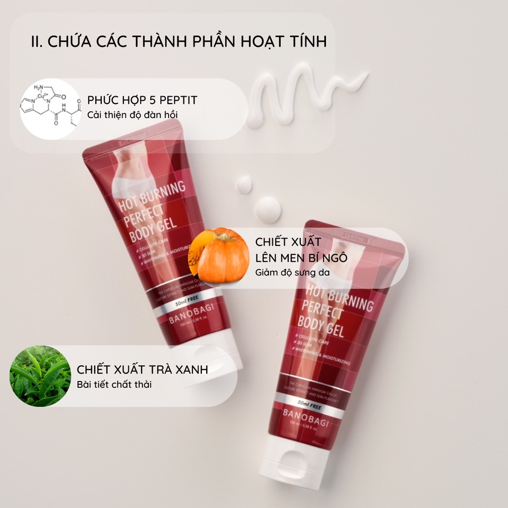 Gel Tan Mỡ Banobagi Hot Burning Perfect Body Gel 100ml