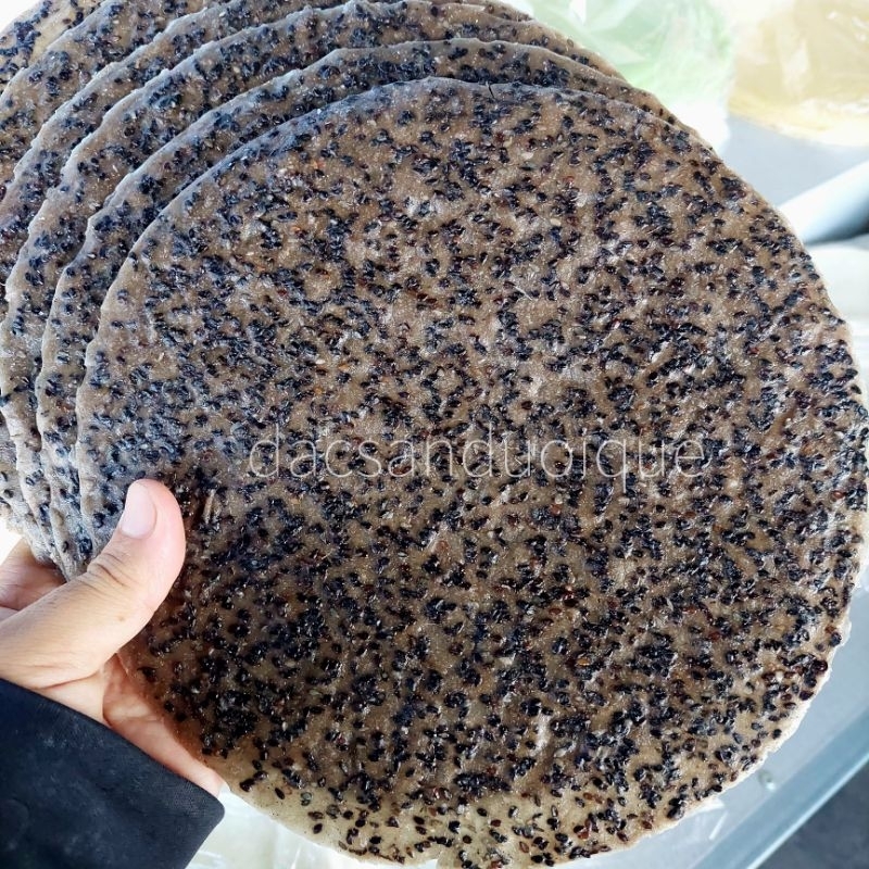 10 cái Bánh đa mè đen cốt dừa đặc biệt size 20cm