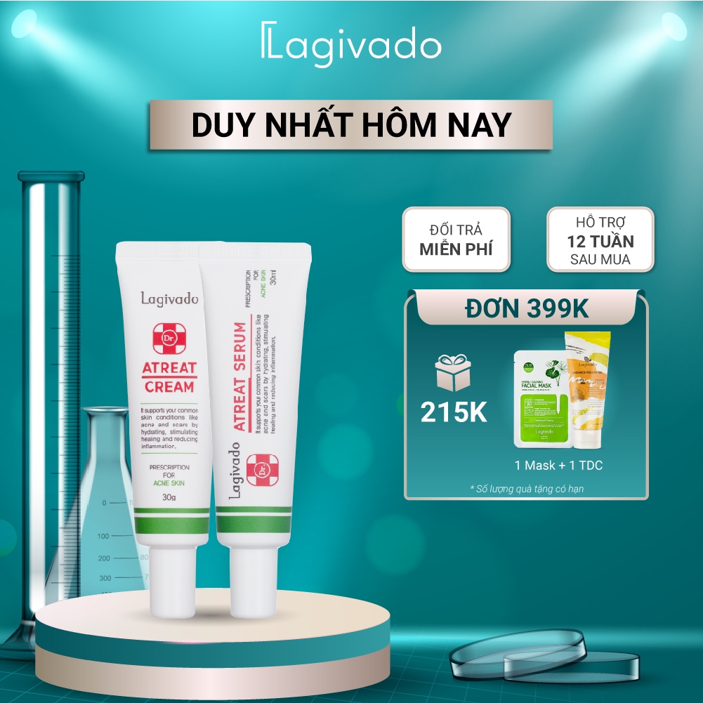 Bộ chăm sóc da mụn Hàn Quốc Lagivado gồm Dr. Atreat Cream 30g & Dr. Atreat Serrum 30ml