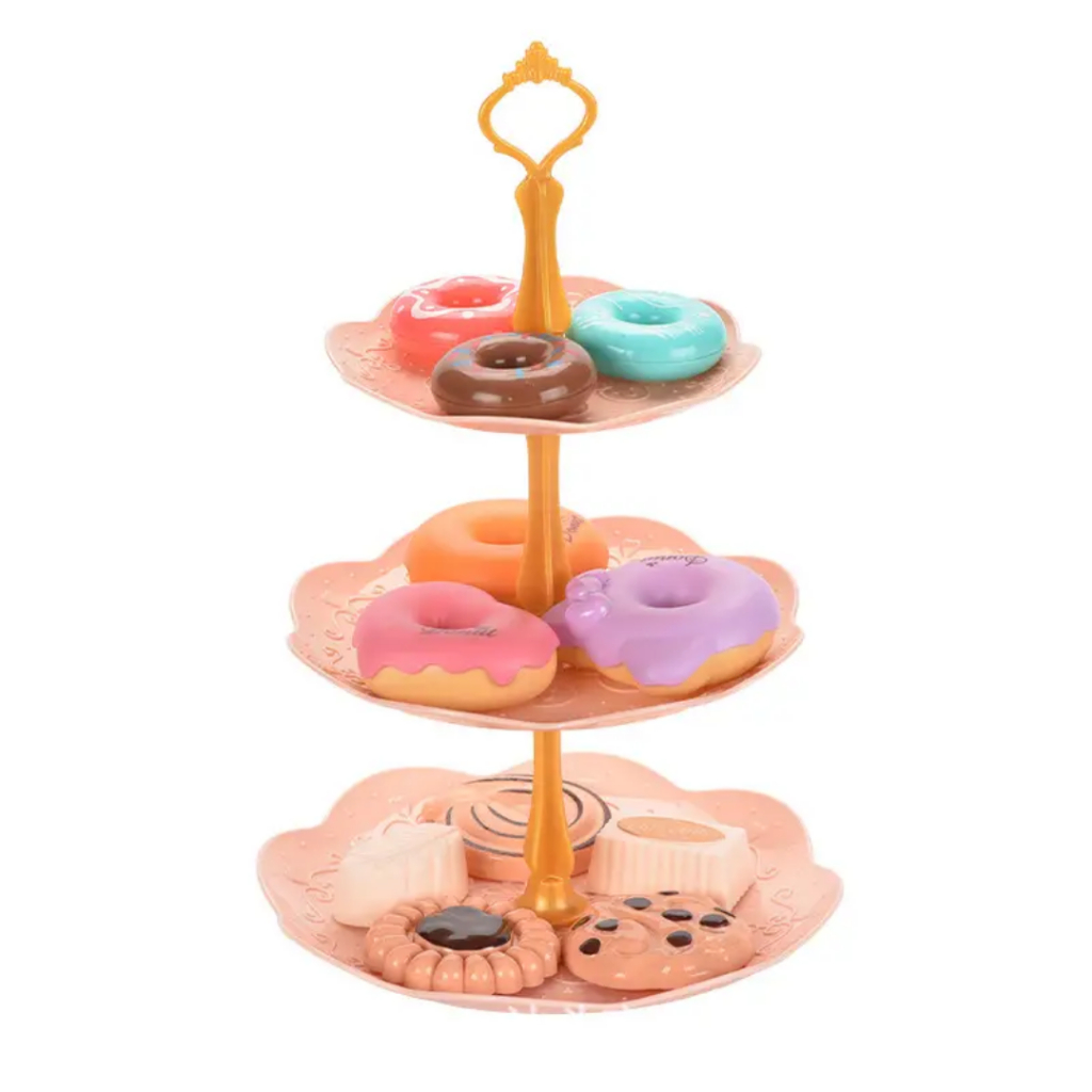 Đồ chơi tiệc trà bánh đáng yêu cho bé, có bộ ấm chén và tháp bánh xinh xắn bằng nhôm siêu bền cho bé