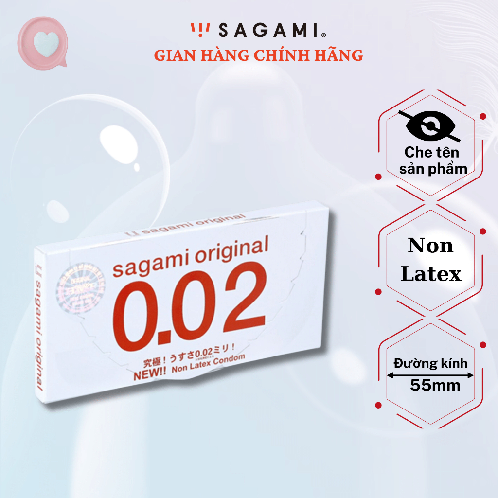 Bao cao su Sagami 002 bcs non latex siêu mỏng hộp 2 chiếc