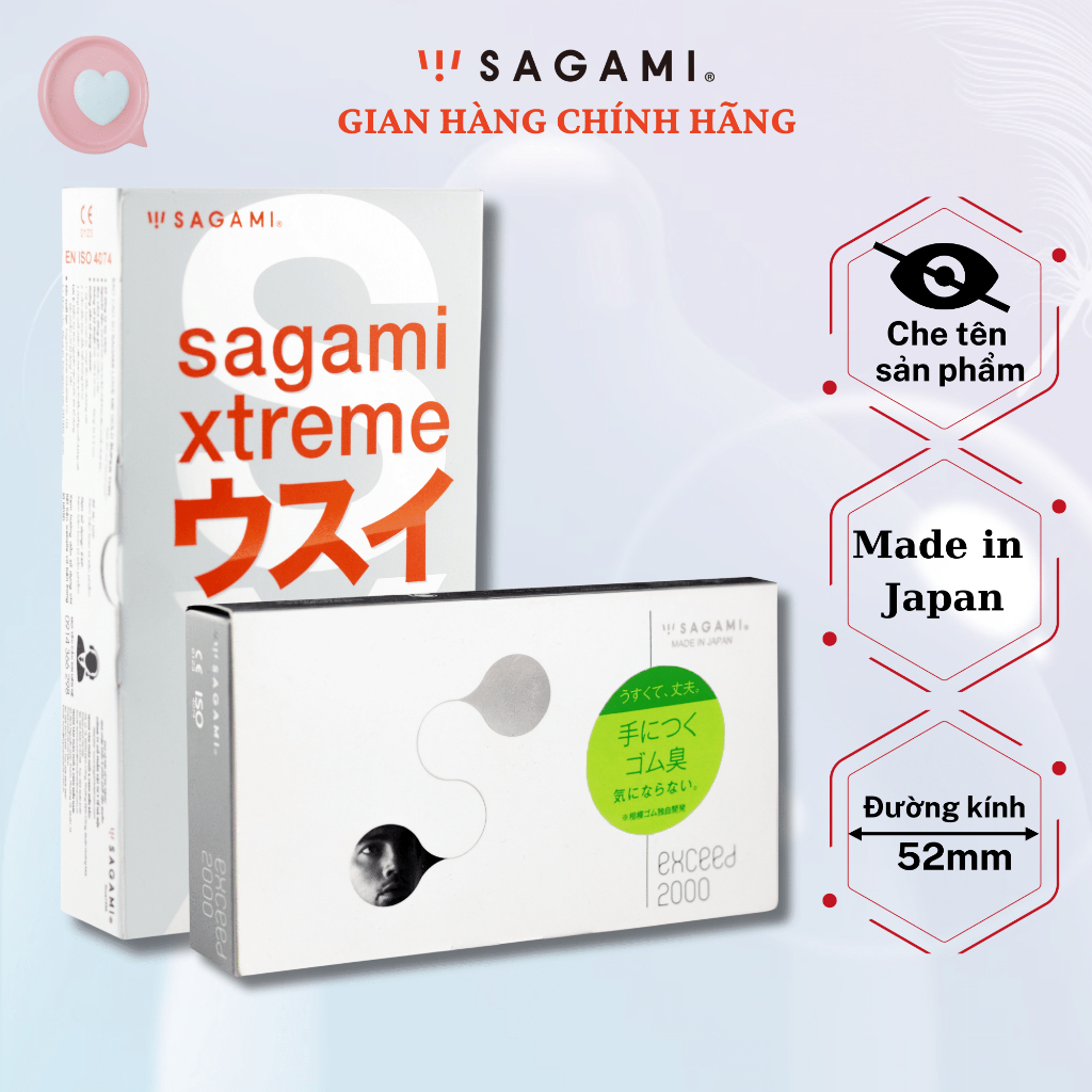 Bao cao su Sagami Super Thin (hộp 10) + Bao cao su Sagami Exceed2000 (hộp 10)