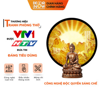 Tranh Đèn Hào QuanAg Hoa Sen Tranh Trúc Chỉ In DECORNOW Dùng Trang Trí Ban Thờ Gia Tiên, Cùng Tượng Phật Quan Âm TC35
