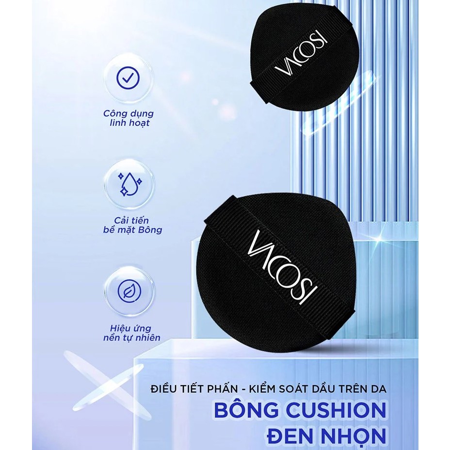Bông Ướt Tròn, Mút Tán Kem Nền, Phấn Nước Vacosi Bông Cushion - Prs Round Pro Sponge