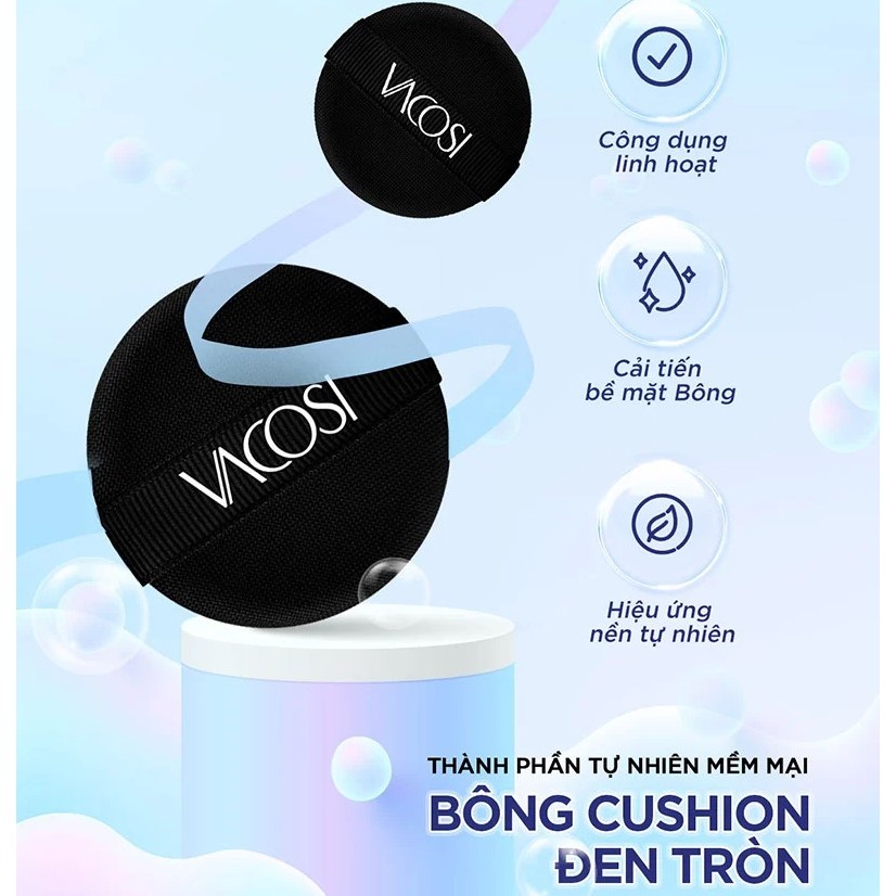 Bông Ướt Tròn, Mút Tán Kem Nền, Phấn Nước Vacosi Bông Cushion - Prs Round Pro Sponge