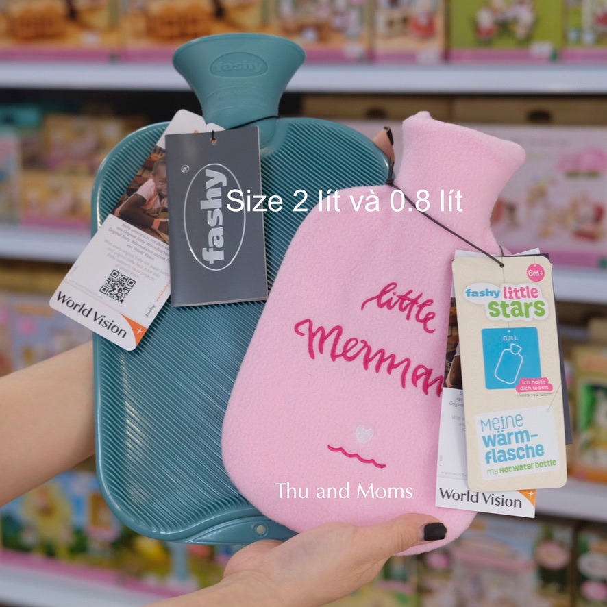 Túi chườm Fashy nhập khẩu Đức size 2L bọc len xốp màu đỏ - túi chườm nóng lạnh - túi chườm bụng kinh