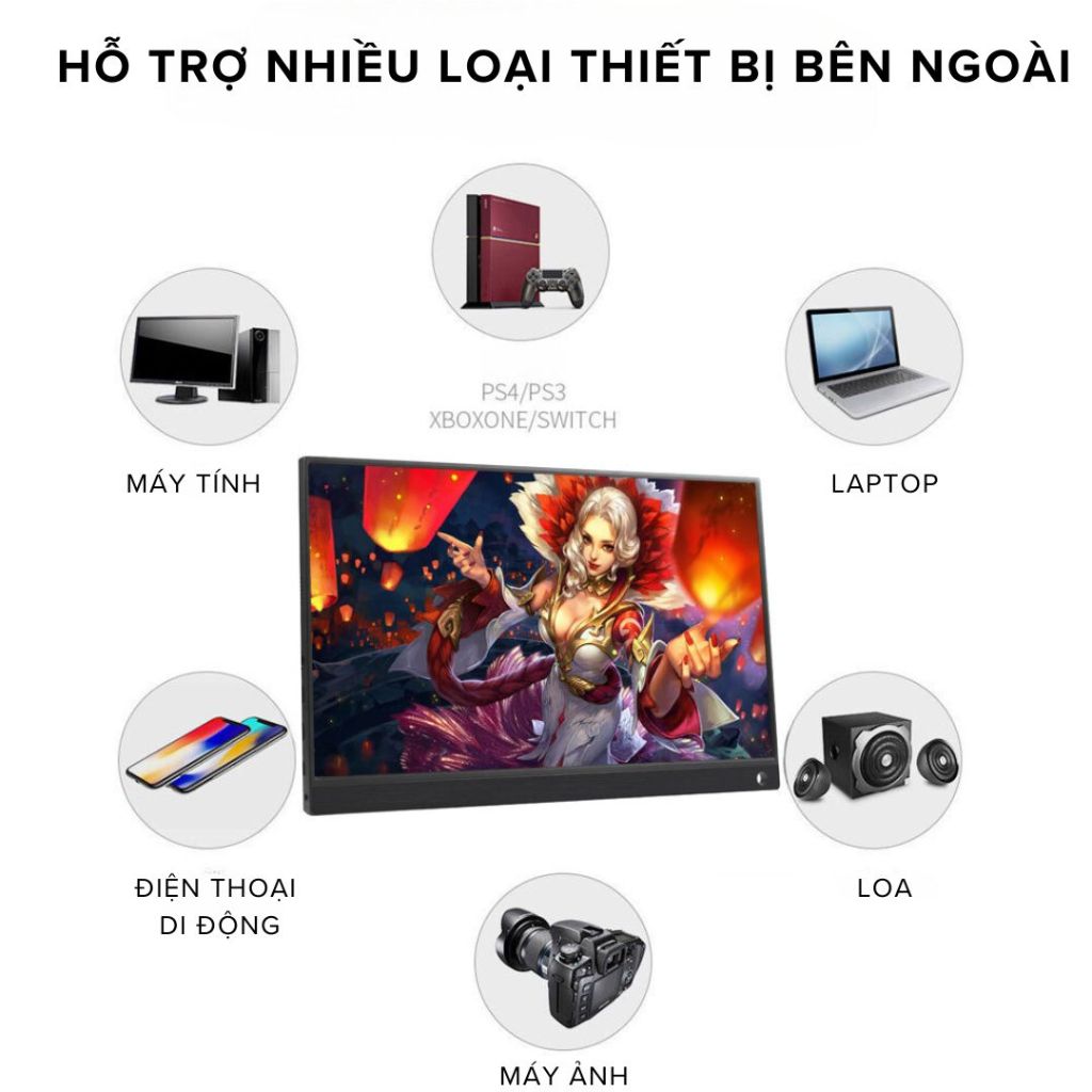 Màn Hình Di Động 15.6inch IPS FHD/2K/4K Type C HDMI, Màn Hình Thay Thế Cho Điện Thoại, Máy tính, Laptop