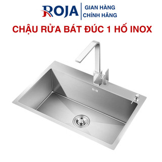 Chậu rửa chén bát đúc 1 hố inox korea bồn rửa chén cân lệch 1 hộc roja