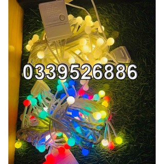 (Xài Điện 220V) Dây Đèn Led Trang Trí Cherry Ball Dài 8 Mét 80 Bóng Tròn Nhiều Màu, Có Phích Nối Dài Dây