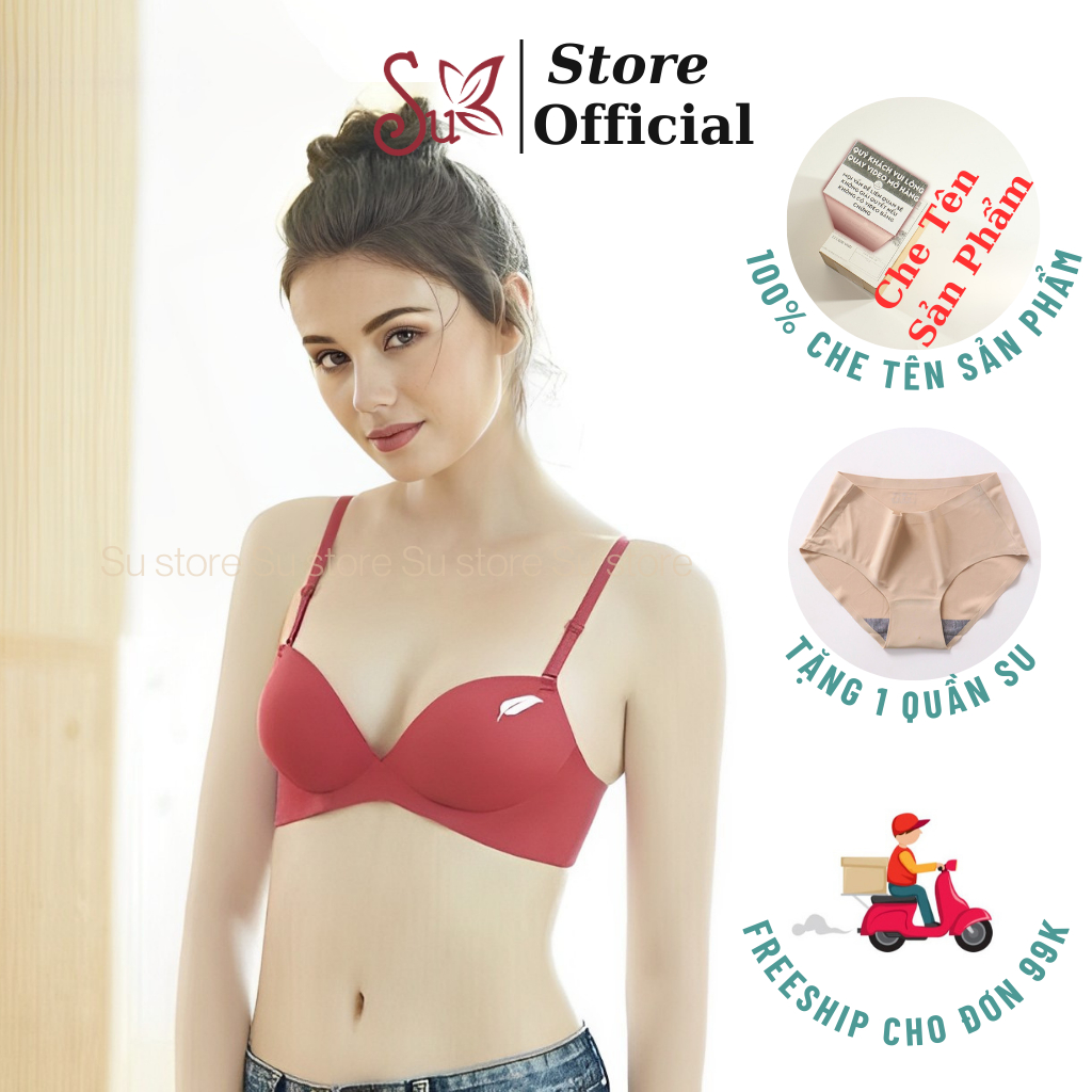 Áo Ngực Su Không Gọng Hình Chiếc Lá 2 Quây Cài Sau Đệm 3cm A01