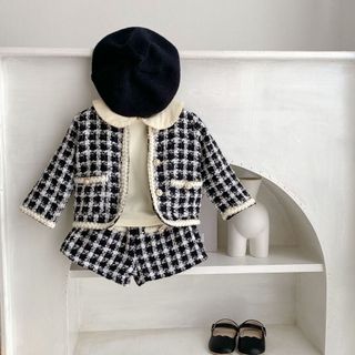 Set dạ kẻ caro siêu xinh cho bé gái