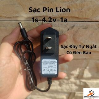 Sạc pin lion 1s 4.2v 1a mẫu thông dụng-sạc đầy tự ngắt có đèn báo