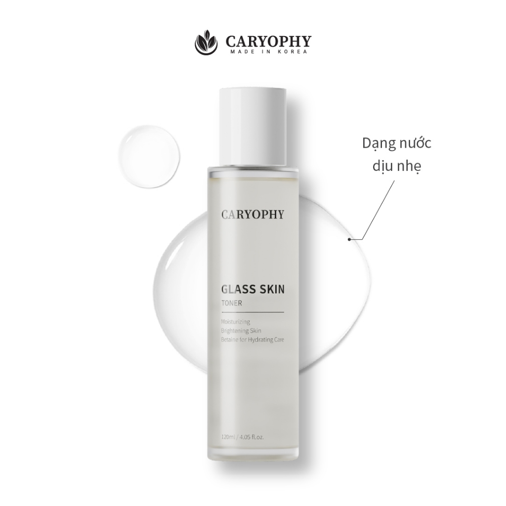 Nước cân bằng dưỡng sáng cấp ẩm Caryophy Glass skin toner 120ml