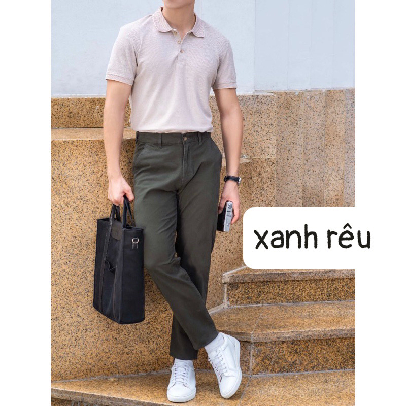 Quần dài Uniq kaki form slimfit chất vải mịn co giãn nhẹ