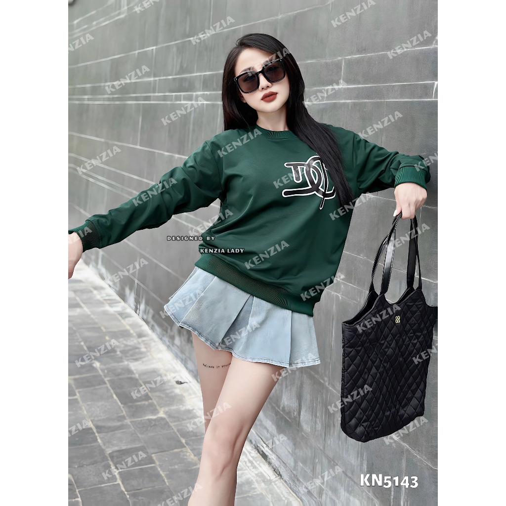 Áo Nỉ Nữ siêu cấp Form chuẩn Kenzia Lady- Áo Sweater Cổ Tròn Dài Tay  Basic  - KN5143