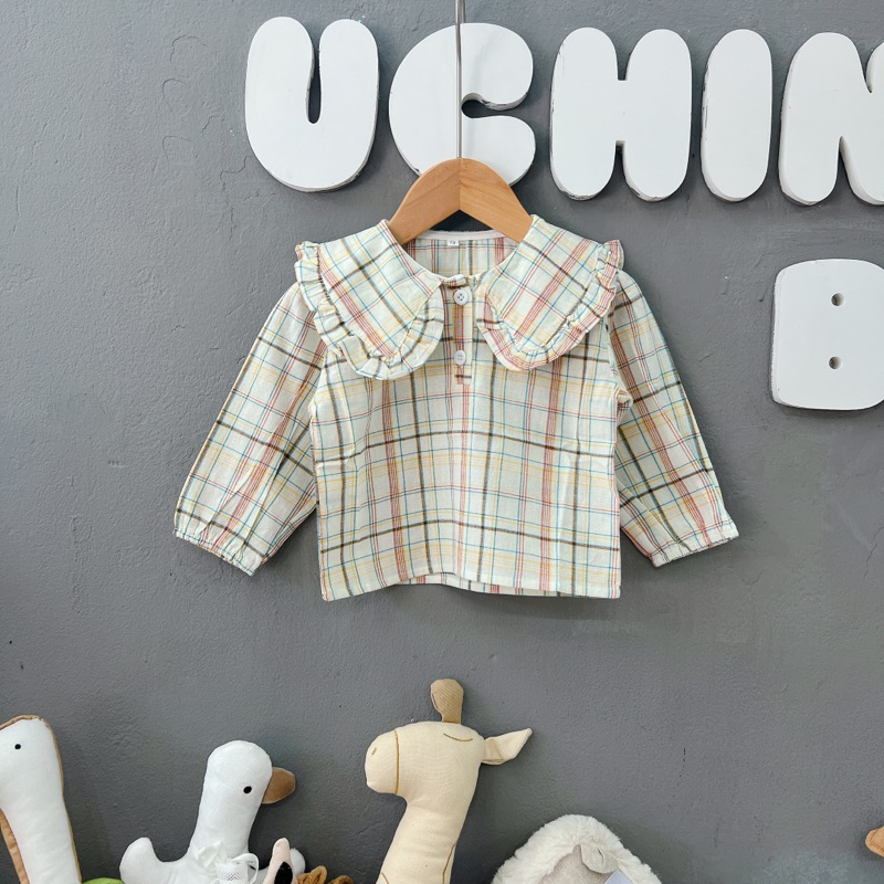 Sơ mi cổ bèo cho bé gái