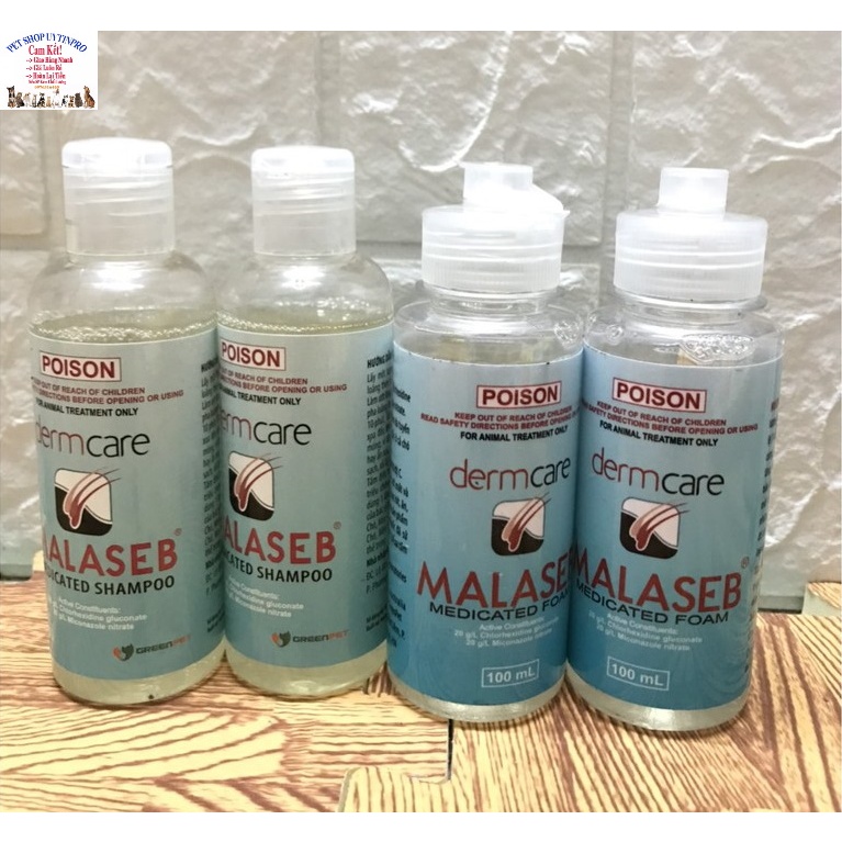 Sữa tắm đặc trị nấm, đặc trị viêm da cho Chó Mèo Poison Dermcare Malaseb Xuất xứ Australia - Pet shop Uytinpro
