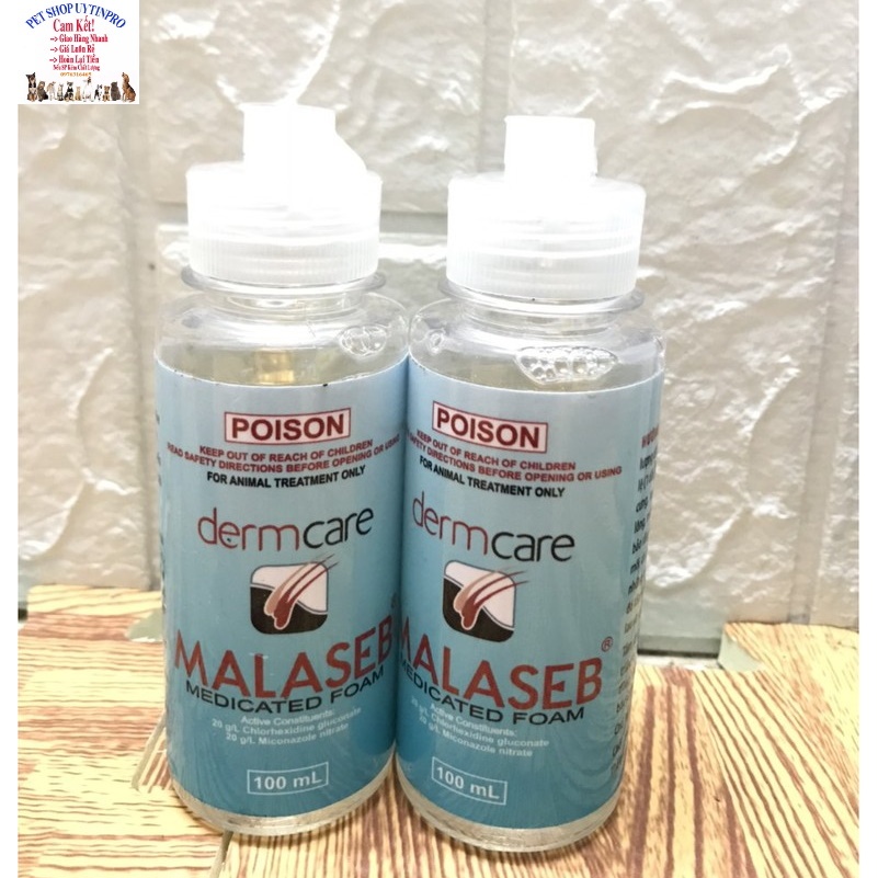 Sữa tắm đặc trị nấm, đặc trị viêm da cho Chó Mèo Poison Dermcare Malaseb Xuất xứ Australia - Pet shop Uytinpro