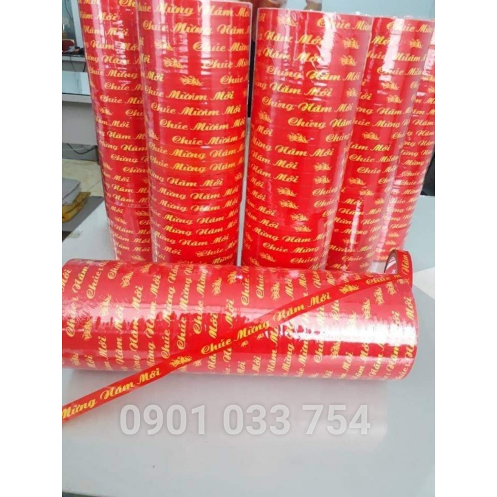 Combo 5 cây  Băng  keo chúc mừng năm mới, BĂNG DÍNH, BĂNG KEO GÓI QUÀ TẾT