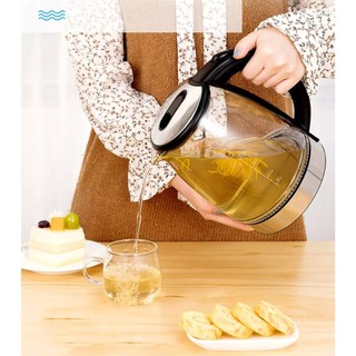 Ấm Siêu Tốc Thủy Tinh 1,8L Chịu Nhiệt Và Chịu Va Đập Cao, Không Chứa Thành Phần Độc Hại