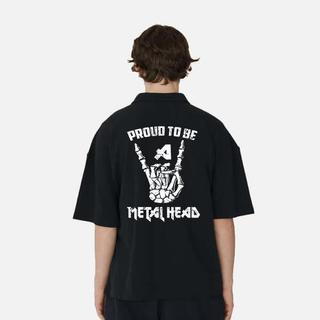Áo Polo Nam NAP Brand Vải Cá Sấu Cotton In Hình Proud To Be A Metal head Phong Cách Trẻ Form Rộng Mã P308