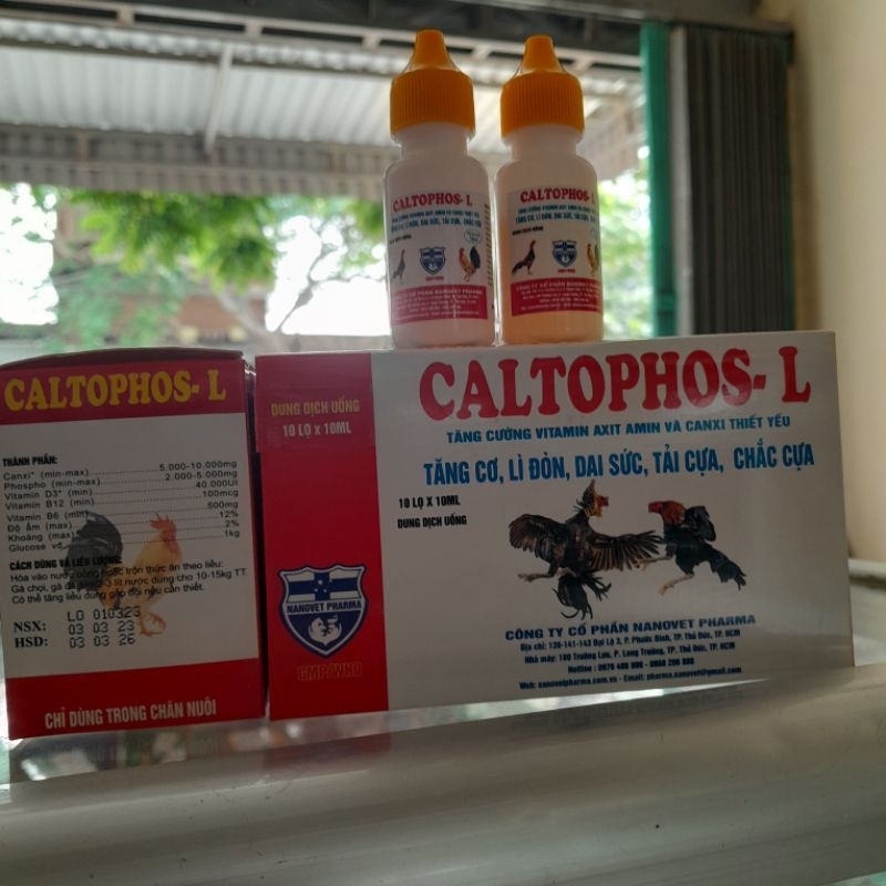 Caltophos-l 10ml tăng bo, tải cựa, lì đòn, nuôi dưỡng gà đá