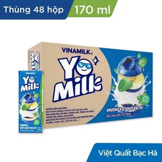 Thùng sữa chua uống Vinamilk Yomilk hương việt quất bạc hà