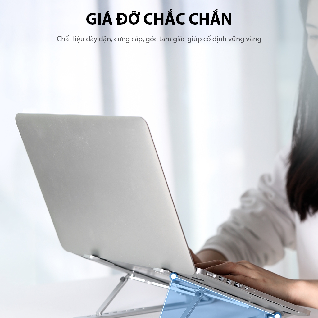 Giá Đỡ Laptop ROBOT RT-LS04 Dễ Dàng Gấp Gọn Chất Liệu Hợp Kim Nhôm Cao Cấp