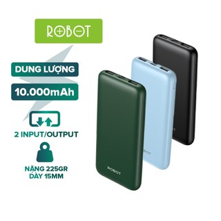 Pin Sạc Dự Phòng 10000mAh Super Mini ROBOT RT10 RT12 Kích Thước Nhỏ Gọn - 2 Cổng Sạc Vào 1 Cổng Sạc Ra