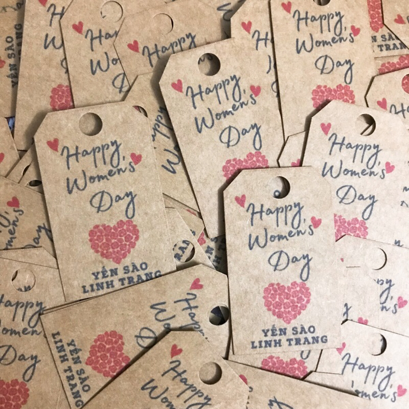 40 Tag kraft 3x5cm Women Day 20/10 8/3  treo hộp quà/ chai lọ/ túi
