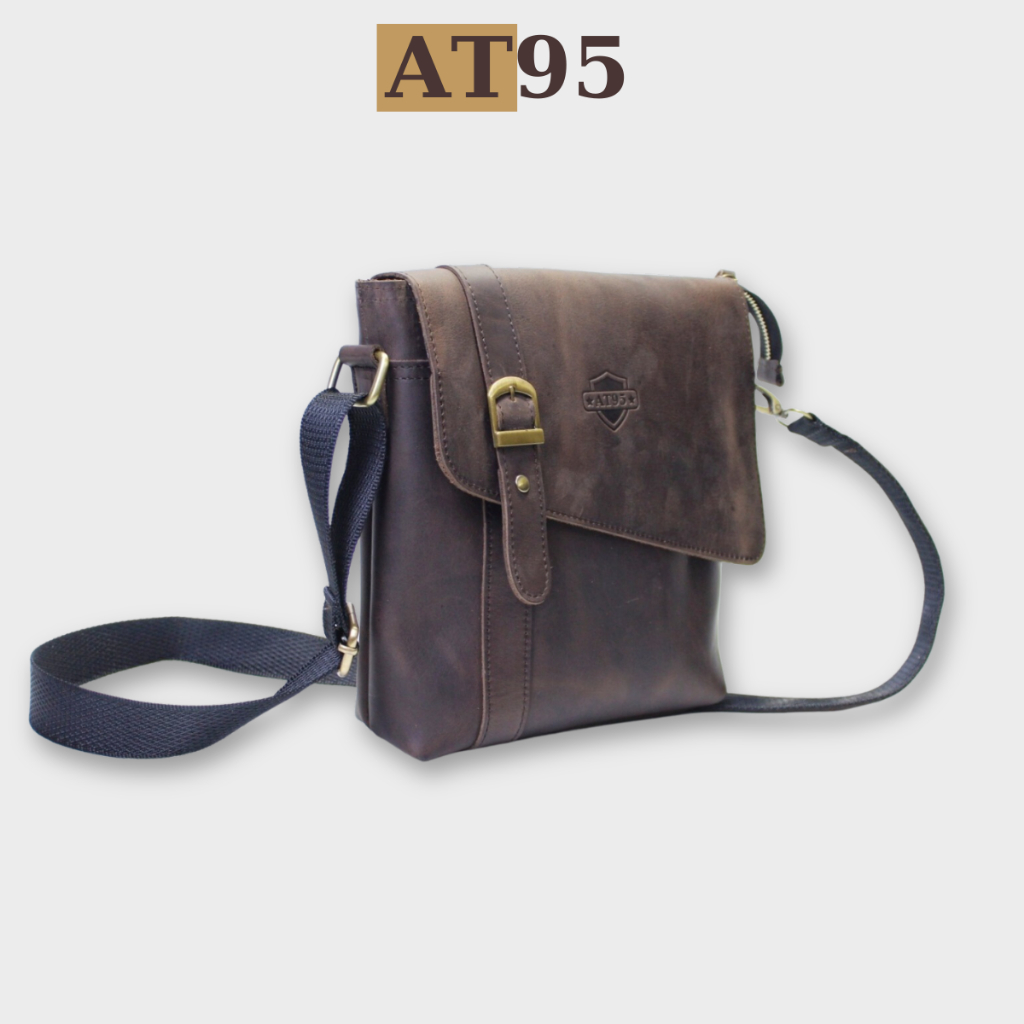 Túi đeo chéo 05 da bò thật dòng da bò sáp cao cấp thương hiệu W