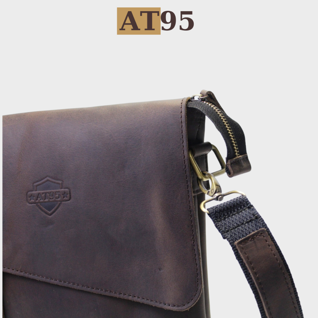 Túi đeo chéo 05 da bò thật dòng da bò sáp cao cấp thương hiệu W