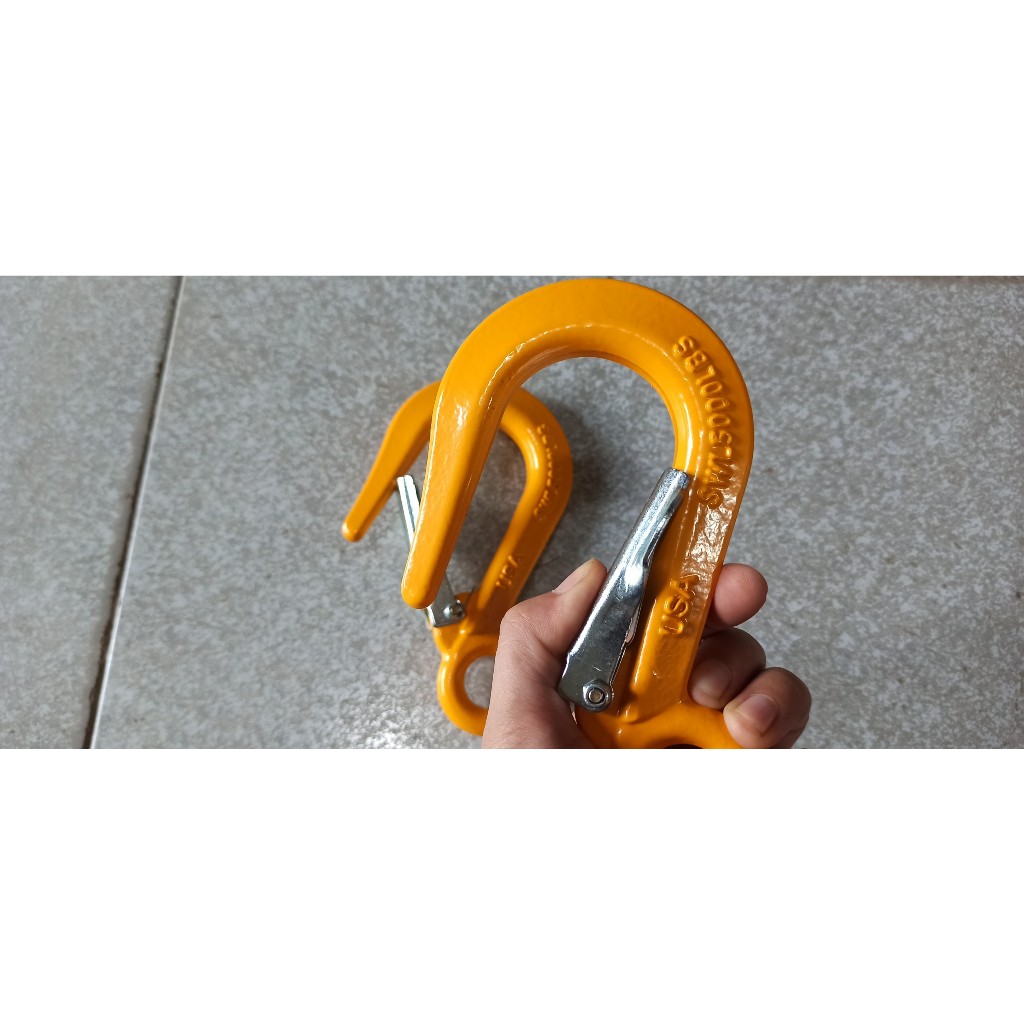 Móc cẩu, móc cẩu hàng 5000LBS, móc xích, nâng hạ hàng hóa, móc treo có khóa an toàn, màu ngẫu nhiên
