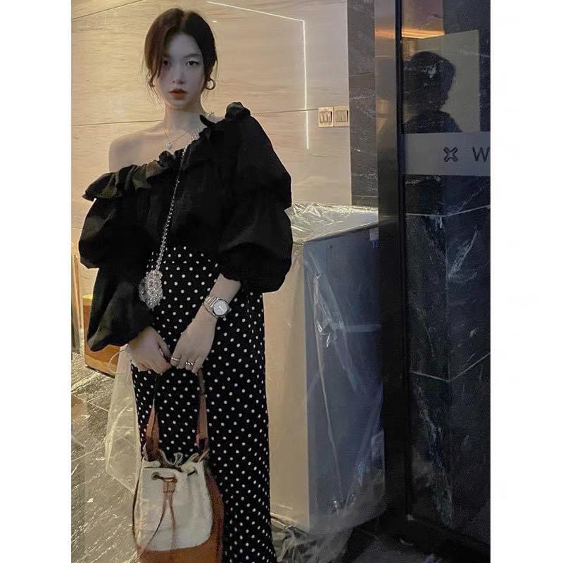 Áo trễ vai tay dài siêu xinh