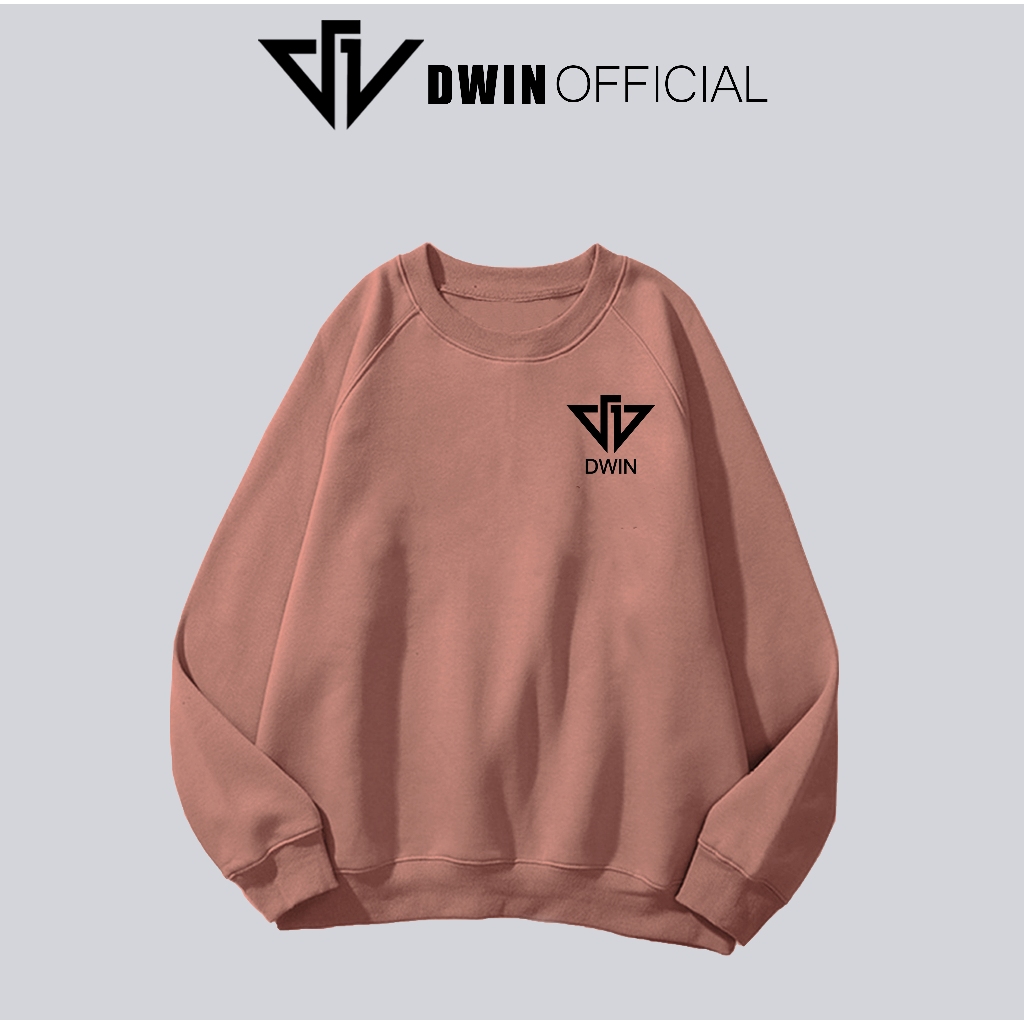 Áo sweater in logo nỉ unisex DWIN basic nam nữ form rộng oversize local brand SP00085