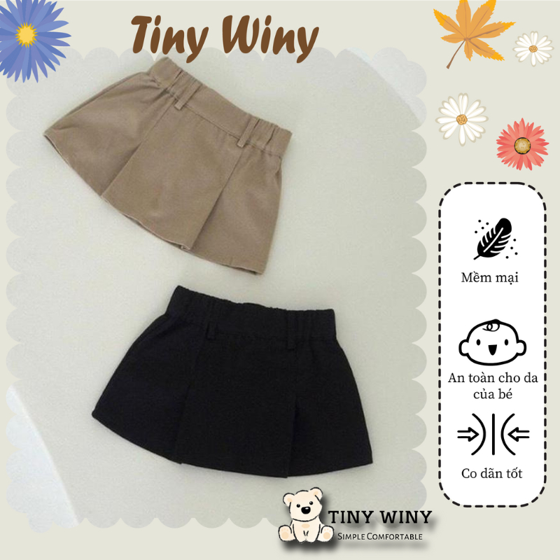 C01 - Chân váy Xếp Ly dáng chữ A 2 màu cho Bé Gái - Tiny Winy