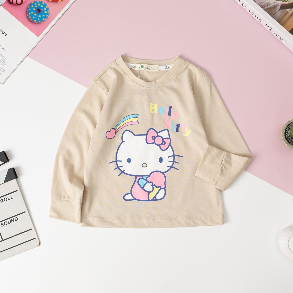 Áo dài tay thu đông bé gái LITIBABY siêu mềm đẹp . Size 11-25kg