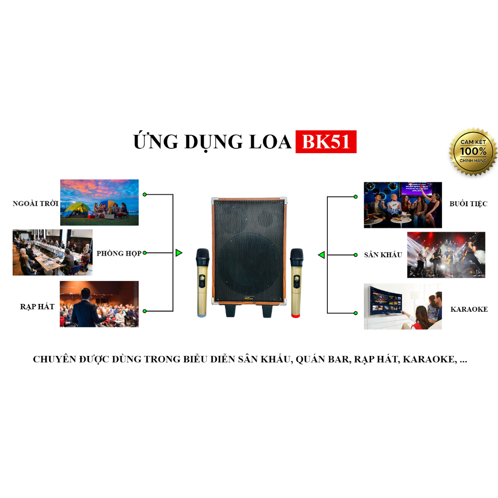 Loa xách tay di động BK51 - Loa Karaoke Chính Hãng Giá Rẻ Công Suất Lớn 100W Bass 20cm Âm Thanh Mạnh Mẽ Tặng Kèm 2 Micro