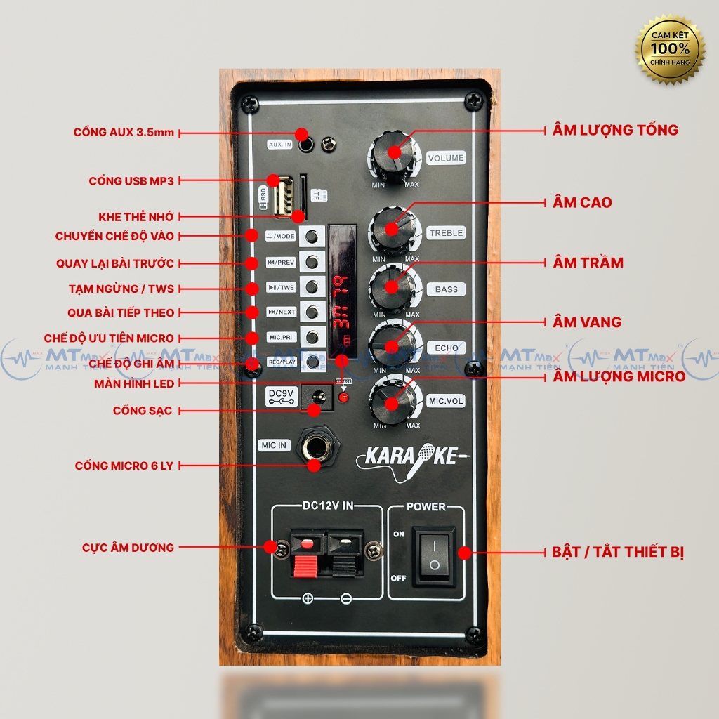 Loa xách tay di động BK51 - Loa Karaoke Chính Hãng Giá Rẻ Công Suất Lớn 100W Bass 20cm Âm Thanh Mạnh Mẽ Tặng Kèm 2 Micro