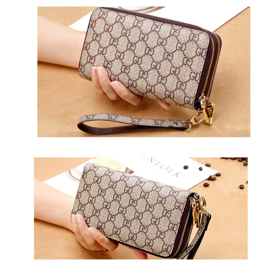 VÍ DA NỮ , BÓP NỮ CẦM TAY 2 KHOÁ GD - 8090