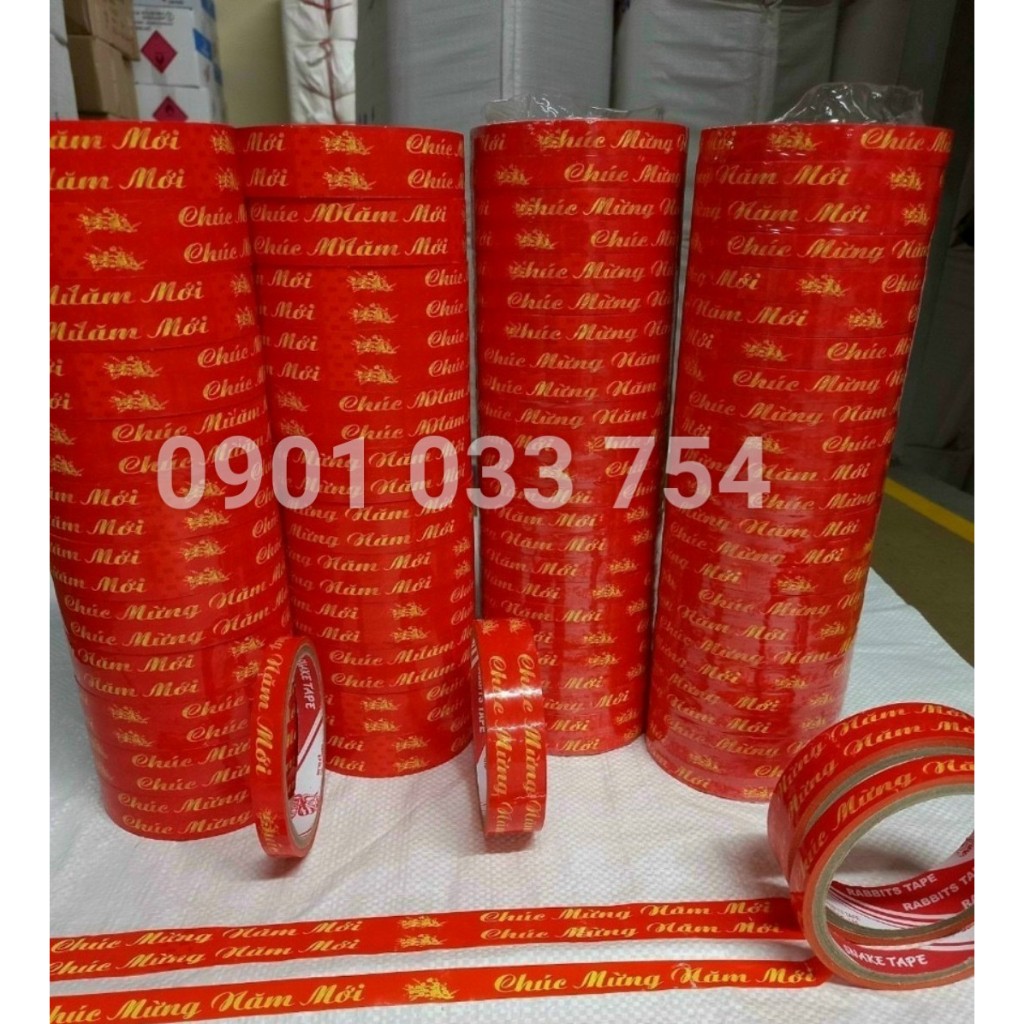 Combo 5 cây  Băng  keo chúc mừng năm mới, BĂNG DÍNH, BĂNG KEO GÓI QUÀ TẾT