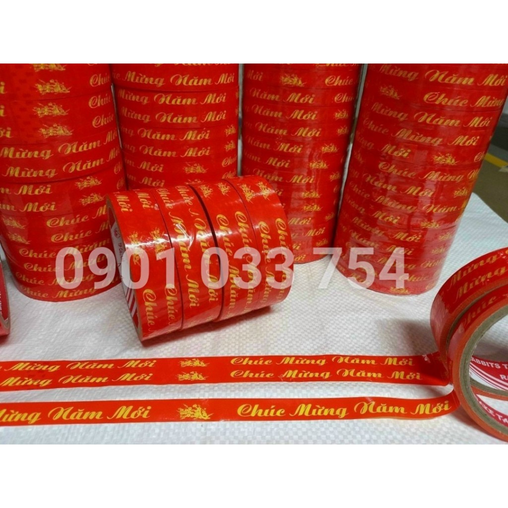 Combo 5 cây  Băng  keo chúc mừng năm mới, BĂNG DÍNH, BĂNG KEO GÓI QUÀ TẾT