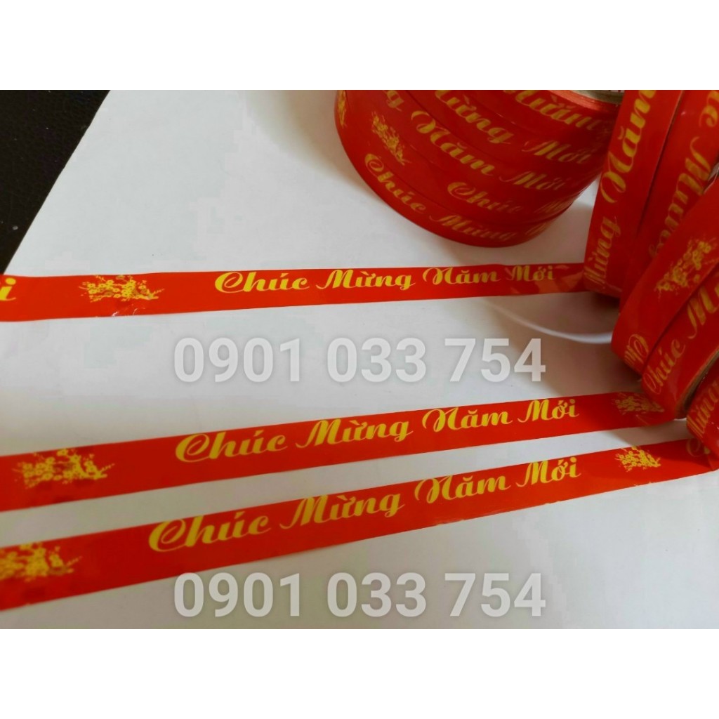 Combo 5 cây  Băng  keo chúc mừng năm mới, BĂNG DÍNH, BĂNG KEO GÓI QUÀ TẾT