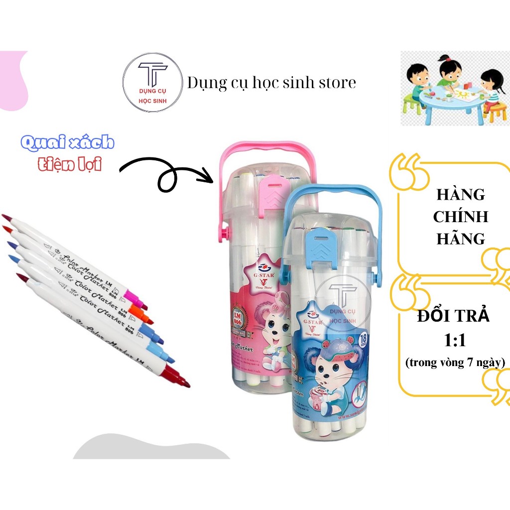 Bút lông dạ màu 806 hiệu GSTAR lọ tròn có quai