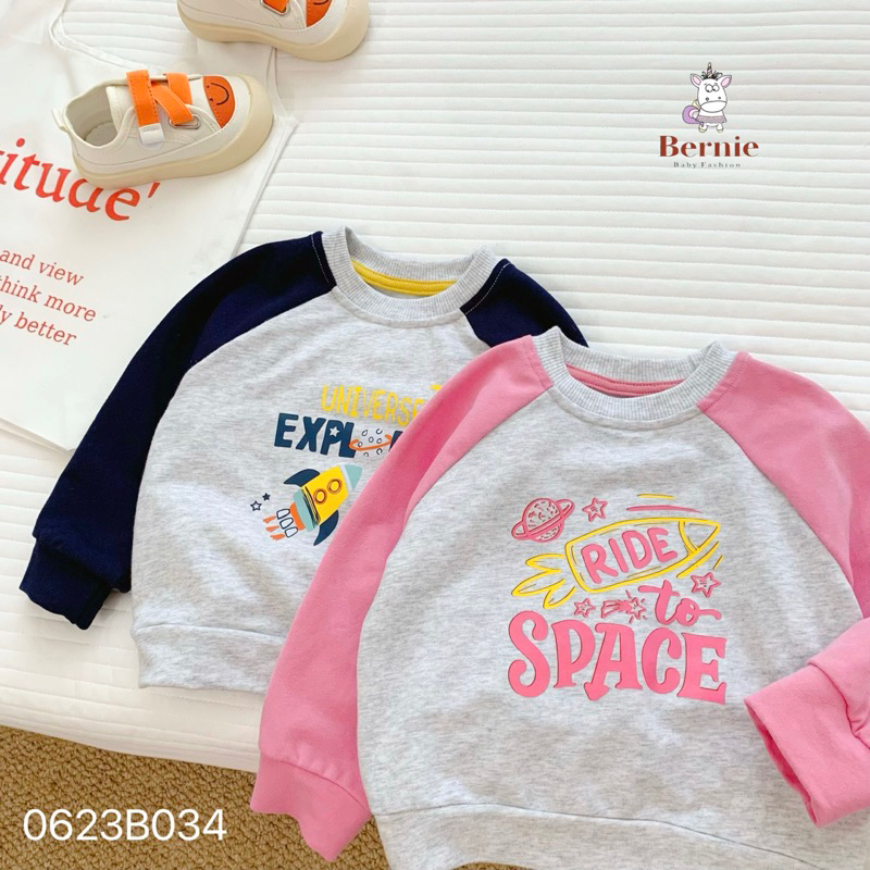 Bộ nỉ da cá bé trai/bé gái hoạ tiết sao MS007.1110