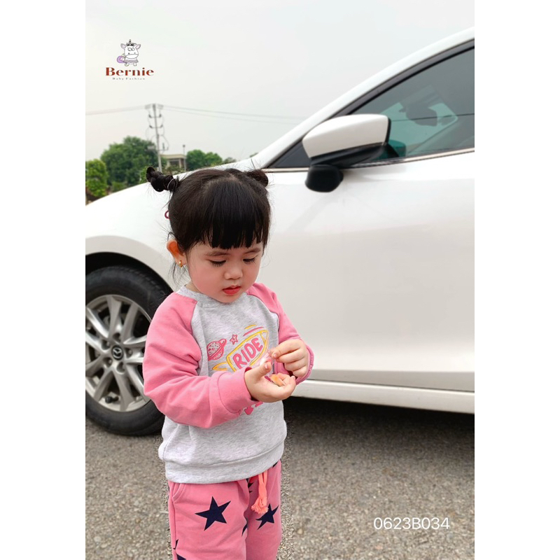 Bộ nỉ da cá bé trai/bé gái hoạ tiết sao MS007.1110