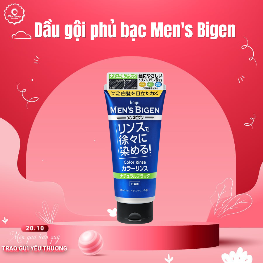 Dầu gội phủ bạc Hoyu Men’S Bigen 160g - màu đen